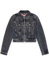 Slim Me Cropped Denim Jacket Black - DIESEL - BALAAN 1