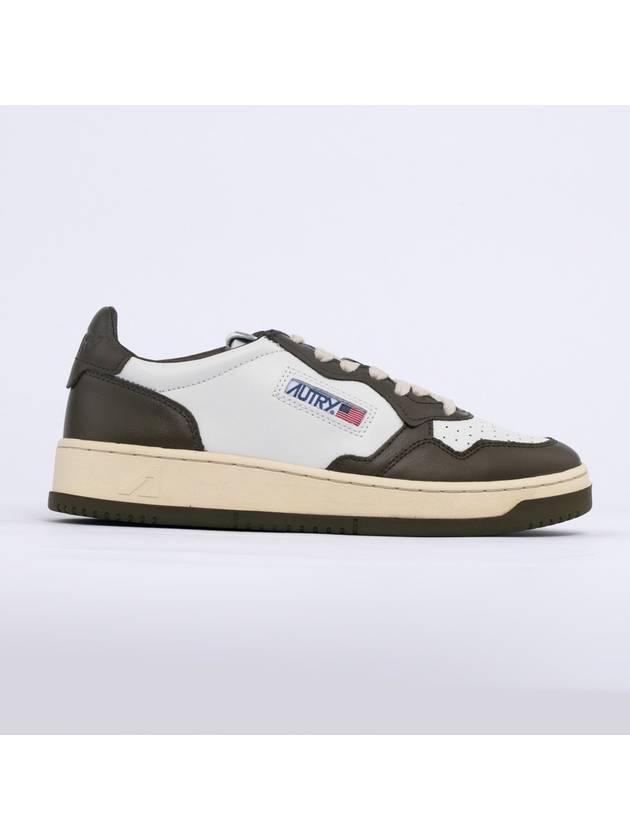 Men's Medalist Low Leather Sneakers Olive - AUTRY - BALAAN 5