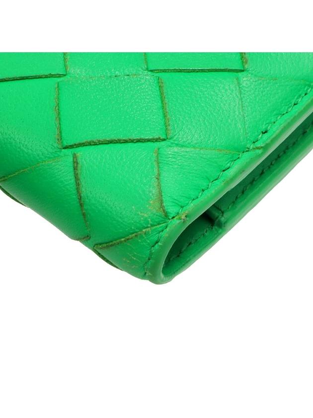 Paraket Green Lambskin Intrecciato Weaving Small Folder Cassette Bicycle Wallet - BOTTEGA VENETA - BALAAN 6