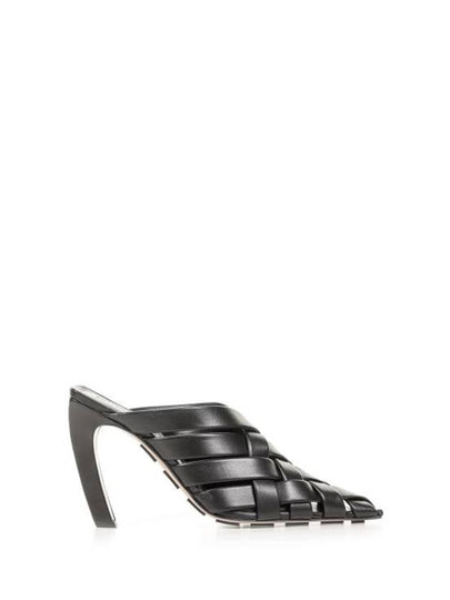 Alfie Intrecciato Leather Mule Heel Black - BOTTEGA VENETA - BALAAN 2