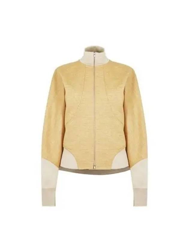 Women's Melange Compact Jersey Wool Zip-Up Jacket Yellow - JIL SANDER - BALAAN 2