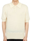 Back Stitch Wool Polo Knit Top Off White - MAISON MARGIELA - BALAAN 2