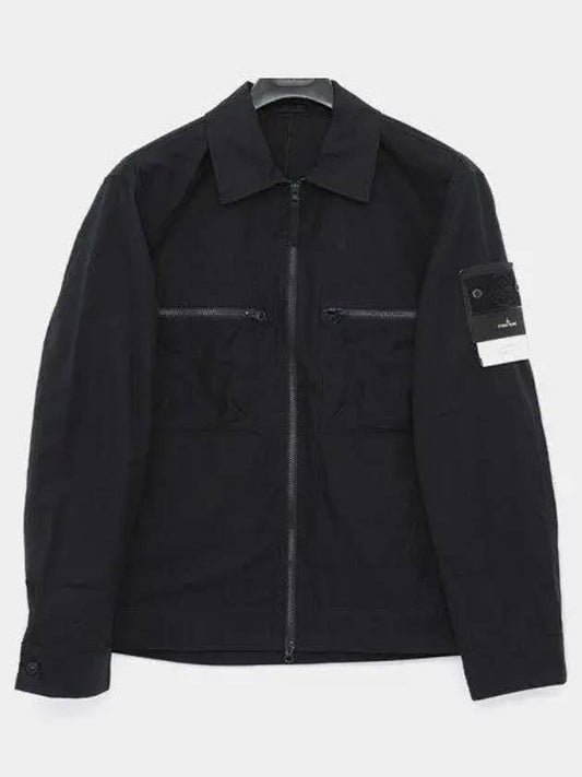 Cotton Canvas Zip-up Jacket Navy - STONE ISLAND - BALAAN 2