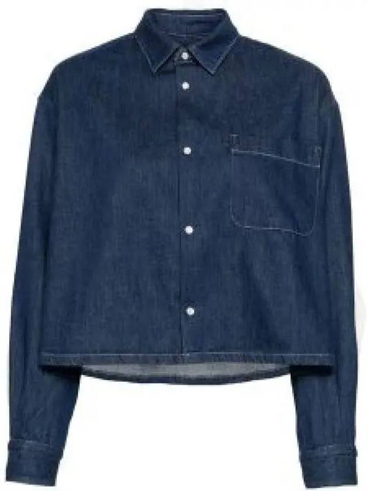 Samantha Cropped Overshirt Dark Blue - A.P.C. - BALAAN 2