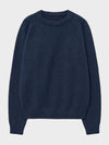 Pre order delivery November 19th Loose fit boucl knit navy - NOIRER - BALAAN 2