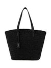 Raffia Pannier Tote Bag Black - SAINT LAURENT - BALAAN 2