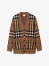 Check Wool Cashmere Cardigan Brown - BURBERRY - BALAAN 2