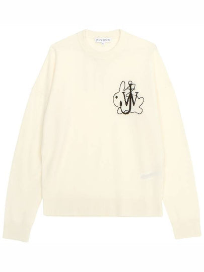 Bunny Logo Wool Knit Top Off White - JW ANDERSON - BALAAN 2