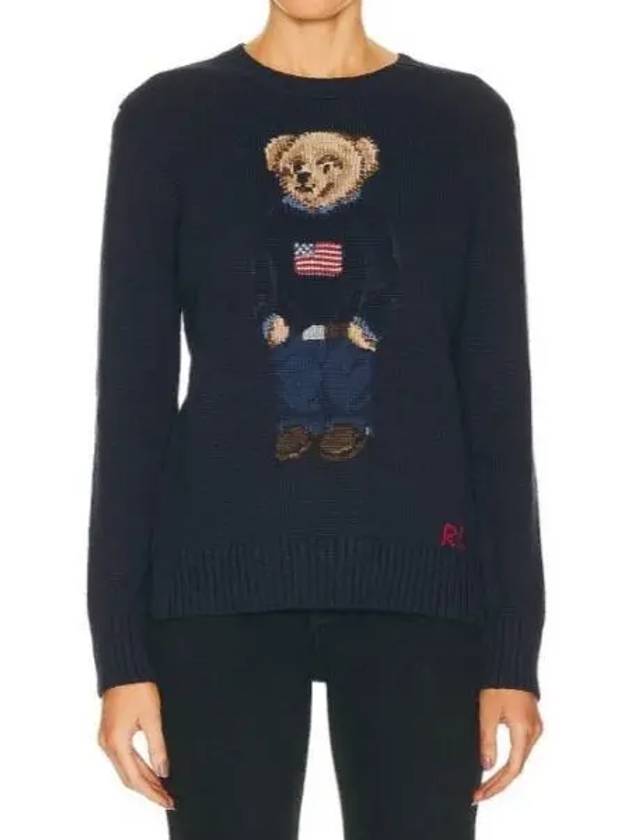 Bear Crew Neck Knit Top Navy - POLO RALPH LAUREN - BALAAN 2