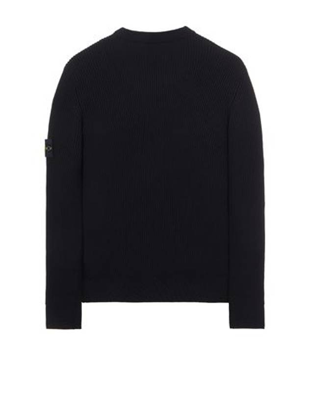 Wappen Patch Crew Neck Ribbed Wool Knit Top Charcoal - STONE ISLAND - BALAAN 3