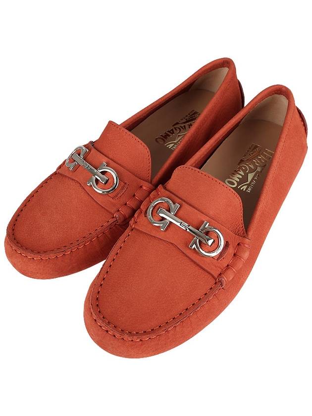 Gancini Driving Shoes Orange - SALVATORE FERRAGAMO - BALAAN 3