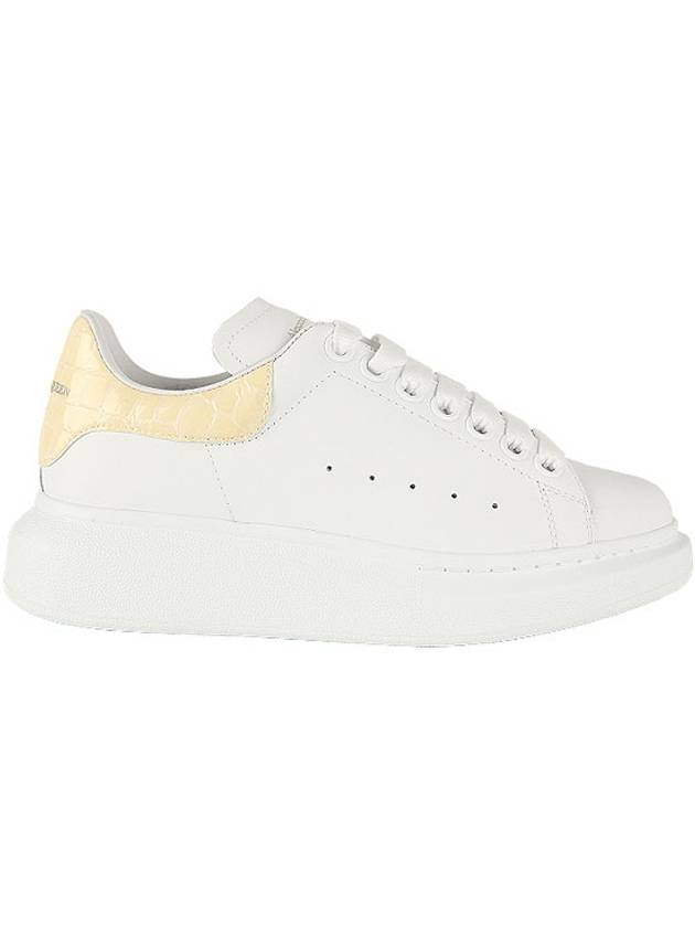 Women's Oversole Crocodile Low Top Sneakers White Calico - ALEXANDER MCQUEEN - BALAAN 2