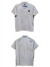 Men's Logo Patch Lining Short Sleeve Polo Shirt Grey - STONE ISLAND - BALAAN 5