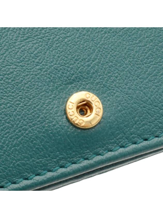 Blue Green Two tone Leather GG Marmont Card Case Half Wallet 573811 - GUCCI - BALAAN 9