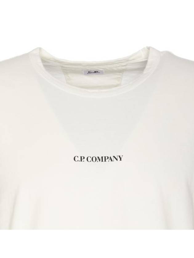 24/1 Jersey Garment Dyed Logo Short Sleeve T-Shirt White - CP COMPANY - BALAAN 5