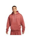 Swoosh Crew Neck Brushed Hoodie Canyon Rust - NIKE - BALAAN 2