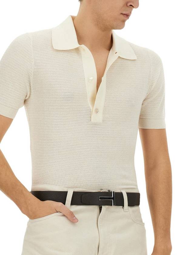 Tom Ford Cotton And Silk Polo Shirt - TOM FORD - BALAAN 4