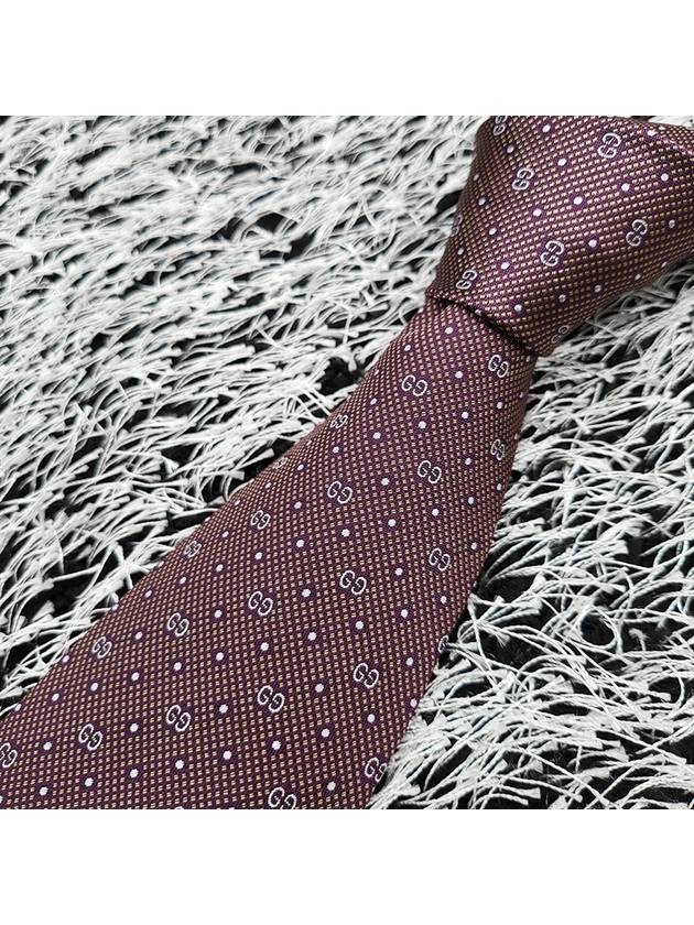 GG Dot Pattern Silk Tie Purple - GUCCI - BALAAN 5