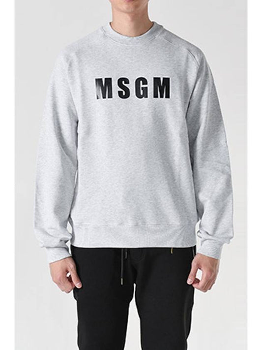 Men's Logo Crew Neck Sweatshirt Gray - MSGM - BALAAN 2