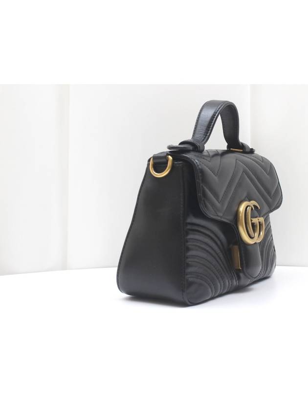 GG Marmont Mini Top Handle Bag Black 547260 - GUCCI - BALAAN 4