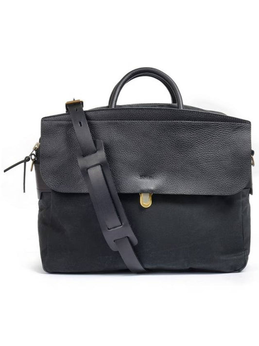 Zeppo Briefcase Wax Canvas Noir Black - BLEU DE CHAUFFE - BALAAN 2