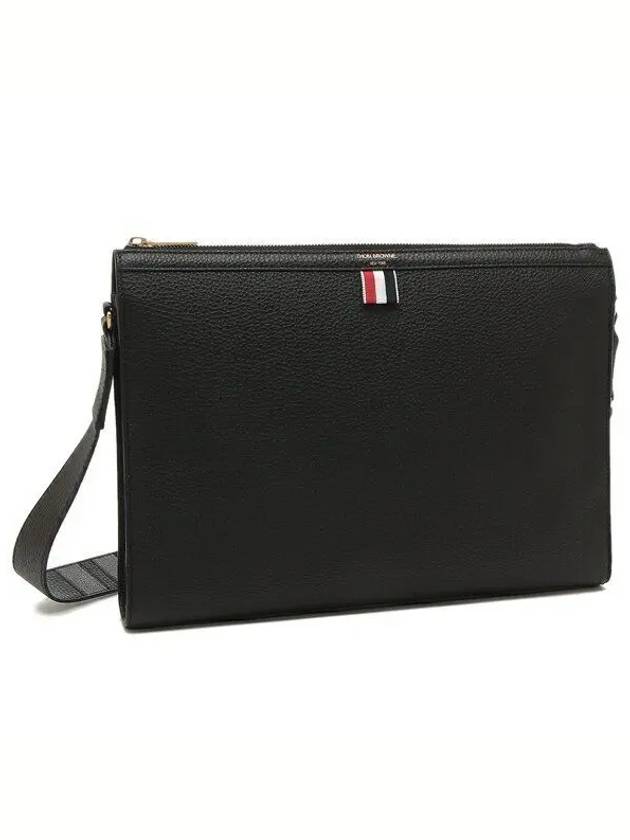 4-Bar Leather Shoulder Bag Black - THOM BROWNE - BALAAN 2