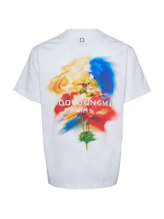 Swaying Flower Back Logo Short Sleeve T-Shirt White - WOOYOUNGMI - BALAAN 2