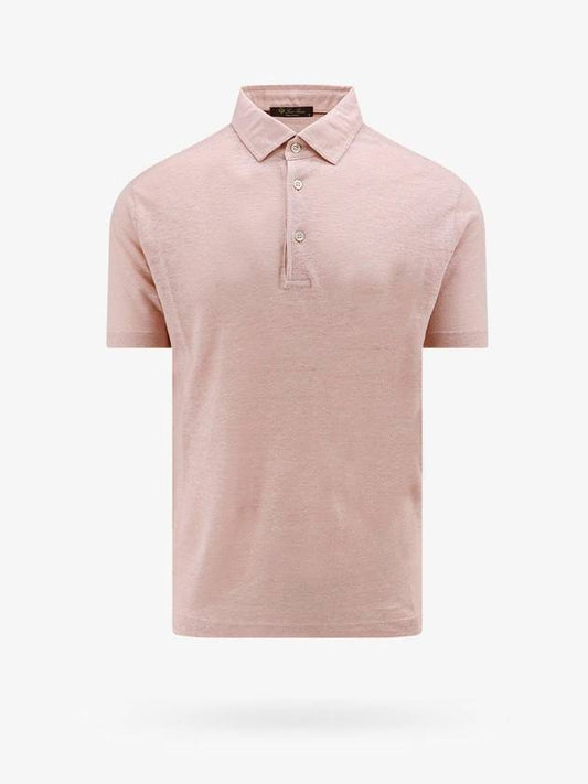 Linen Polo Shirt Pink - LORO PIANA - BALAAN 1