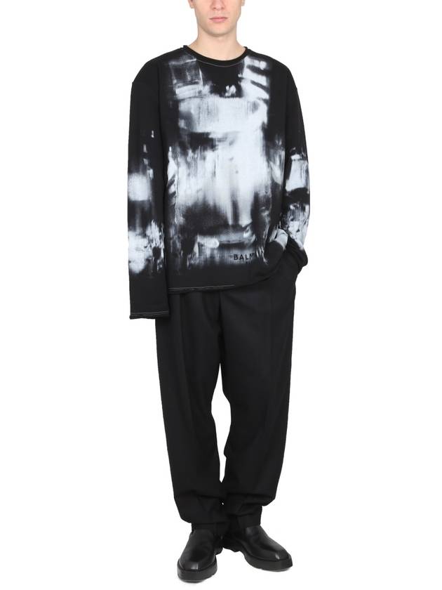 TIE DYE PATTERN CREWNECK SWEATSHIRT - BALMAIN - BALAAN 2