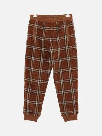 Check Fleece Track Pants Brown - BURBERRY - BALAAN 2