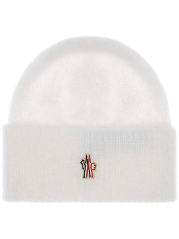 Grenoble logo patch wool beanie - MONCLER - BALAAN 1