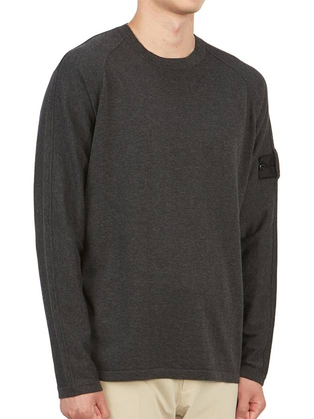 Shadow Project Crewneck Light Cotton Knit Top Charcoal - STONE ISLAND - BALAAN 4