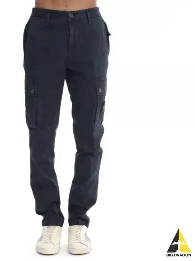 Compass Badge Cargo Straight Pants Blue - STONE ISLAND - BALAAN 2