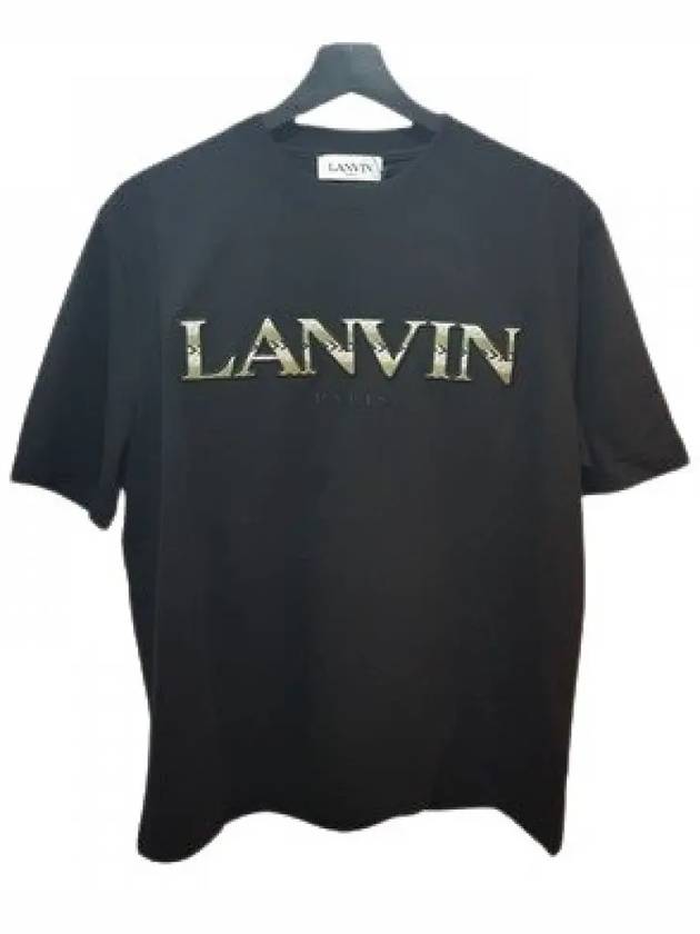 TS0005 J207 10 Logo Short Sleeve TShirt Black - LANVIN - BALAAN 2