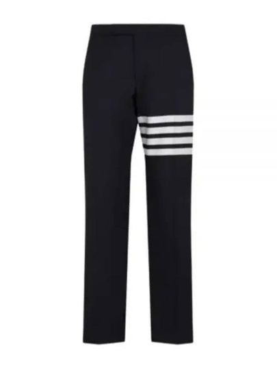 Diagonal Plain Weave Classic Wool Slacks Navy - THOM BROWNE - BALAAN 2