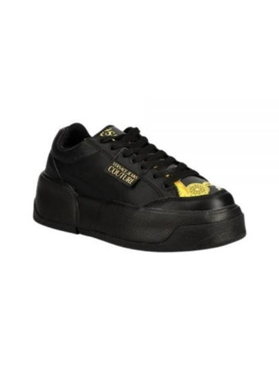 Jeans Couture Logo Low Top Sneakers Black - VERSACE - BALAAN 2