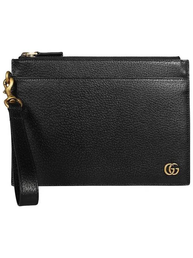 GG Marmont Leather Pouch Bag Black - GUCCI - BALAAN 3