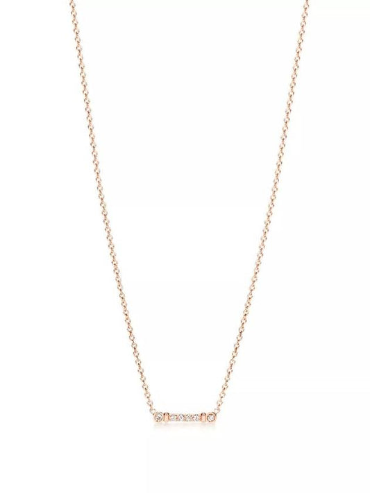 Fleur de Lis Stem Pendant Diamond Necklace Rose Gold - TIFFANY & CO. - BALAAN 1