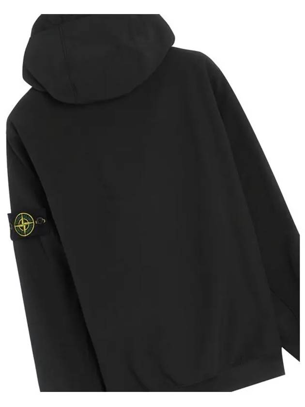 Men's Wappen Patch Softshell Zip Up Hoodie Black - STONE ISLAND - BALAAN 3