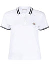 Women s Logo Patch Polo Short Sleeve T Shirt White 8A00009 84720 001 - MONCLER - BALAAN 2