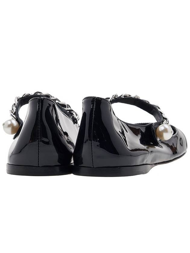 patent leather ballerina black white - MIU MIU - 5