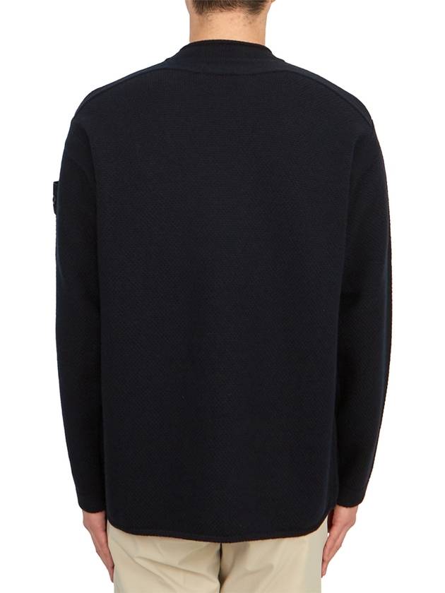 Ghost Piece Crew Neck Wool Knit Top Navy - STONE ISLAND - BALAAN 5