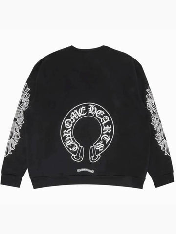 Sweatshirt Horseshoe Logo Black Large L - CHROME HEARTS - BALAAN 1