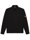 Lens Garment Dye Over Long Sleeve Shirt Black - CP COMPANY - BALAAN 1