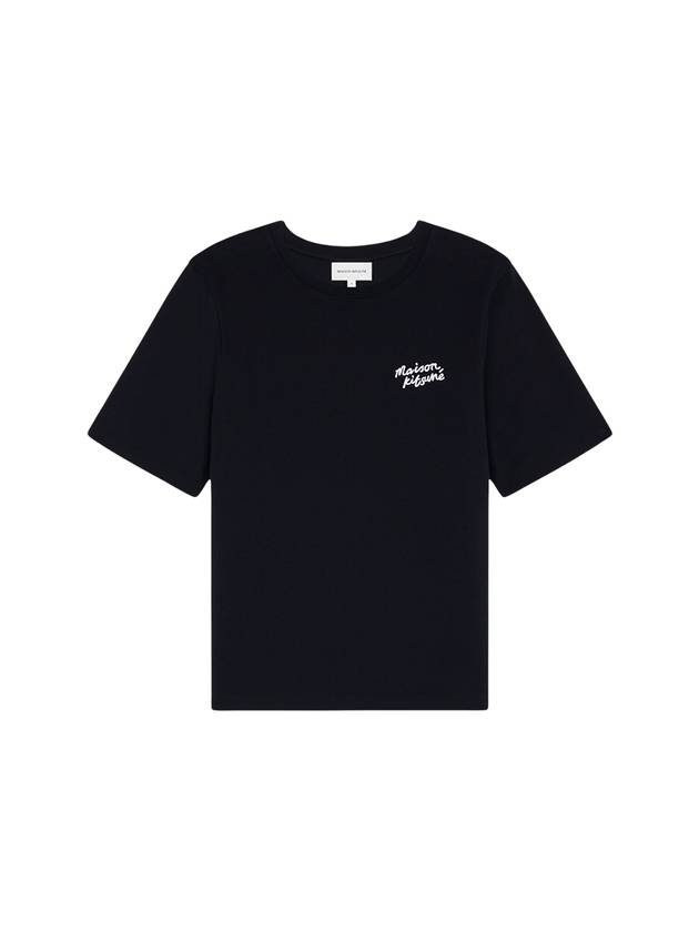 Handwriting Logo Cotton Short Sleeve T-Shirt Black - MAISON KITSUNE - BALAAN 2