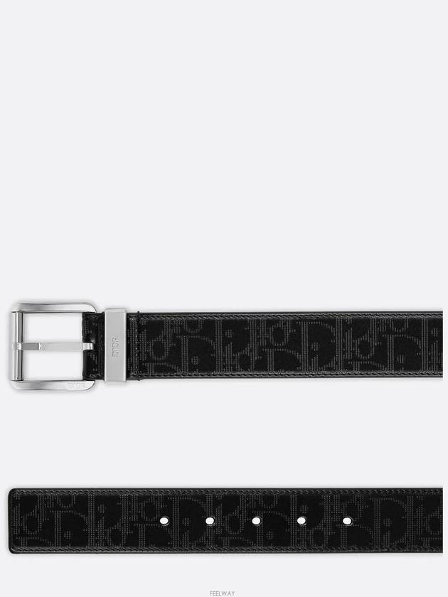 Oblique Galaxy Leather Belt Black - DIOR - BALAAN 5