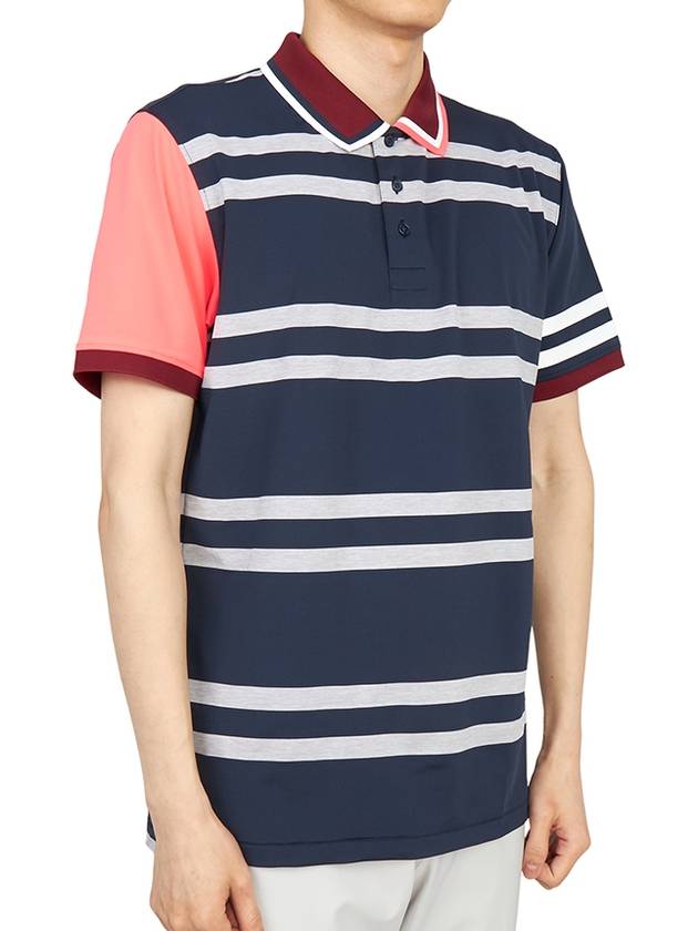 Golf VARIEGATED STRIPE POLO MF22K114 TWILIGHT Men's Barred Stripe Polo - G/FORE - BALAAN 4