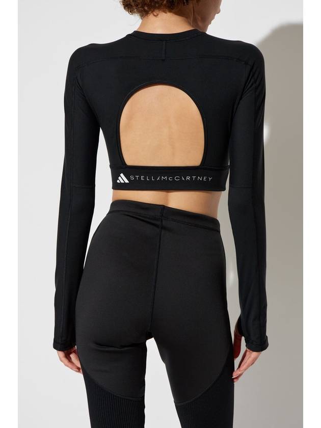 By Stella McCartney True Strength Yoga Crop Long Sleeve T Shirt Black - ADIDAS - BALAAN 5