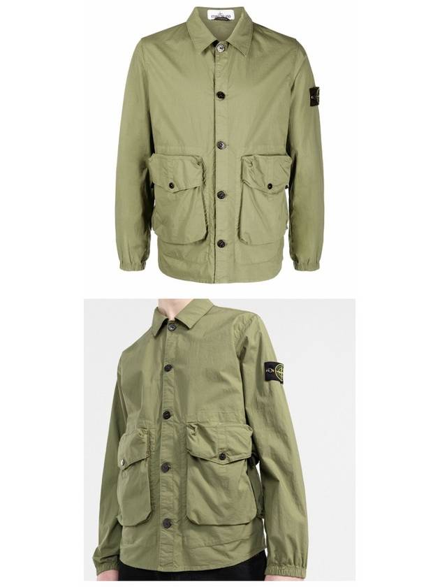 Wappen Patch Parachute Pocket Shirt Jacket Khaki - STONE ISLAND - BALAAN 5