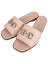 Gancini Leather Slippers Beige - SALVATORE FERRAGAMO - BALAAN 2